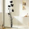 Schwarze Blume Selbstklebende Abnehmbare Wandaufkleber für Schlafzimmer Wohnzimmer Sofahintergrund Dekoration