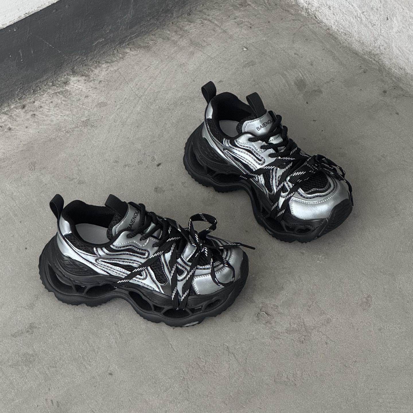 

Retro silver versatile women s summer new breathable thin mesh lightweight dad shoes tide 40 чорний