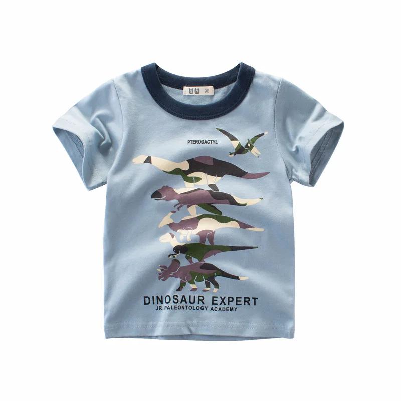 T-shirt cartoon animal baby boy girl children's short sleeved summer clothing dinosaur print