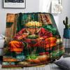 1PC Naruto Nine Tails Fusion Patterned Flannel Blanket Suitable For All Seasons For Home Decor Warmth And Comfort Gifts Holiday Present
