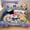 3Pcs Sailor Moon Crystal Magic Bedding Set Soft Fabric Duvet Cover Pillowcases Christmas Xmas Halloween Gift 1 Duvet Cover 2 Pillowcase L1500