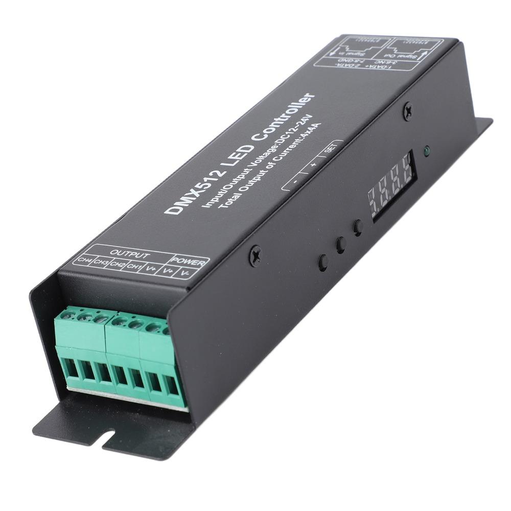16A DMX512 Decoder 4 Channel RGBW LED Controller Easy DMX Dimmer Driver Stage Lighting
