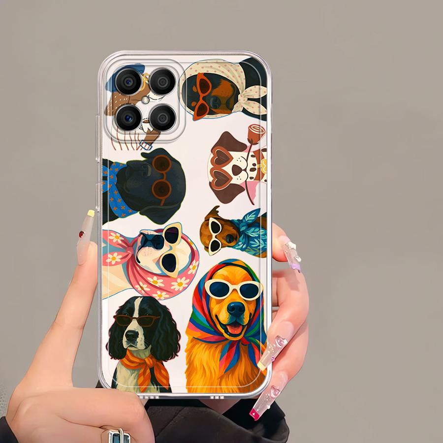 Cartoon Dog Case for Honor X8 X8b X7b X9a X8a X9b 90 Lite Soft Phone Cover