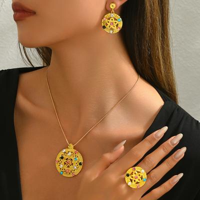 Fashion Jewelry Set Necklace Earrings Ring For Woman