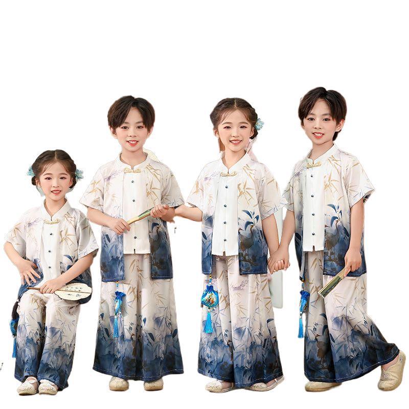 Children's Tang Suit Hanfu Performance Costume - Chinese Style Guzheng Attire for Kindergarten Boys & Girls