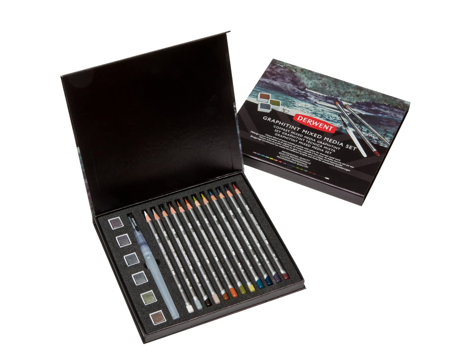 

Derwent Graphitint 12-Color Colored Pencil Set with 6 Solid Watercolors and Mixed Media (2305949)