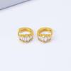 18K Gold-Plated Zircon Diamond Hoop Earrings, Vintage Chinese Style, Women's Light Luxury Trend