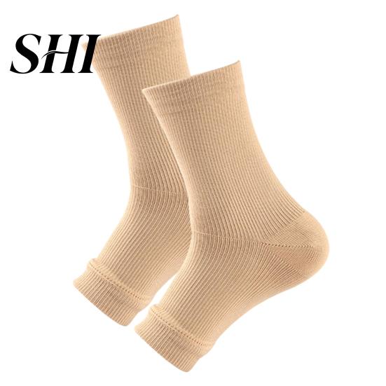 Sports Socks Unisex Anti-fatigue Compression Foot Nylon Ankle Sleeve Support Brace L/XL бежевый