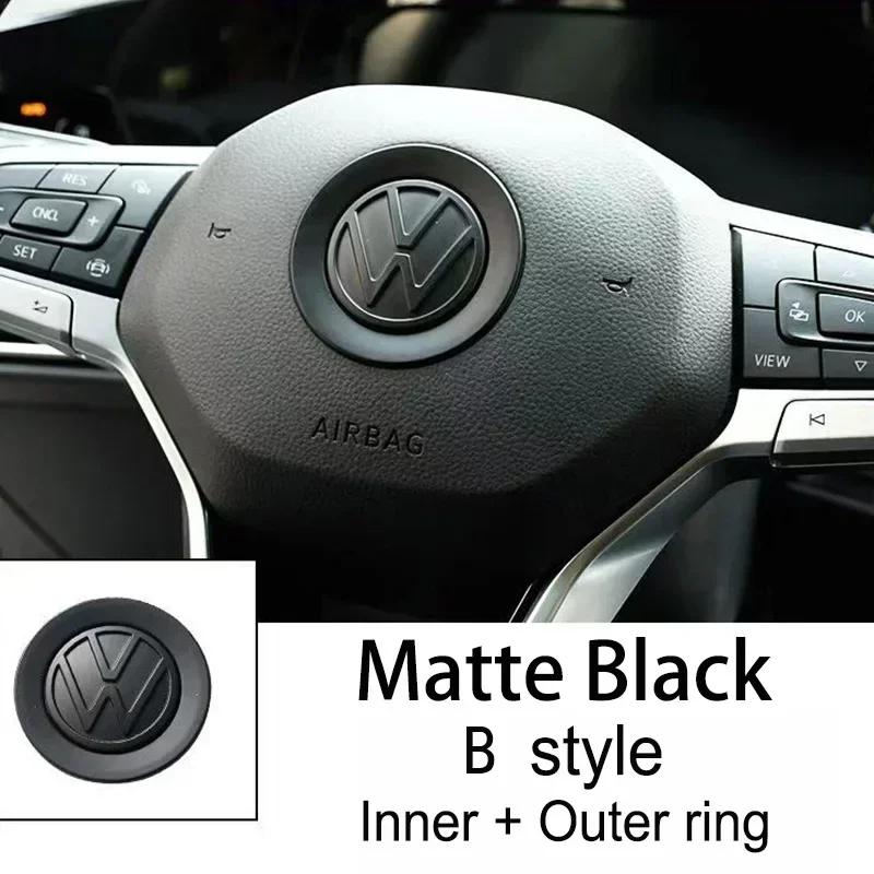 BSN1 Emblems Car Steering Wheel Emblem Sticker Interior Accessories For Volkswagen GTI Polo Golf Passat Scirocco Beetle Tiguan Magota
