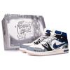 Air Jordan 1 Da Vinci Custom, Box, Blue Star High Top Vintage Basketball Shoes Men's Blue Gray DM9652-102(TeamM--BOX)