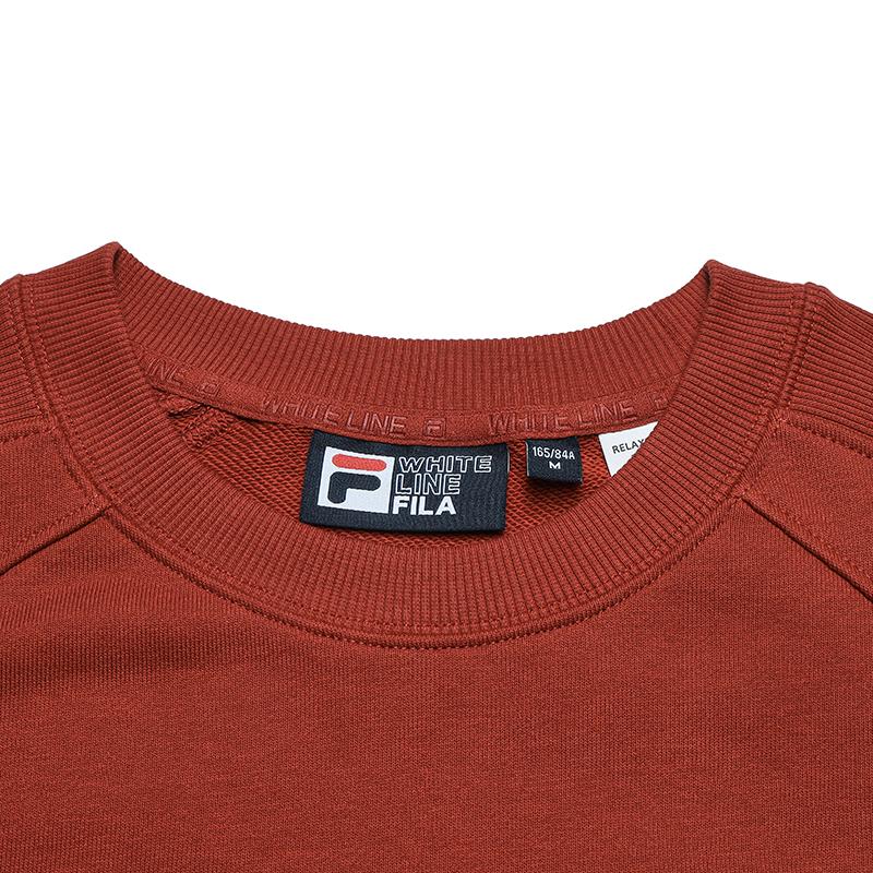 FILA Original Casual Classic Versatile Soft Comfortable Loose Pullover Sweatshirt Women sweatshirt Water-Red F11W549207FRD
