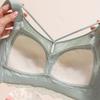Lace Lingerie Women's Adjustable Bra Thin Breathable Gathering and Seamless Bra Push Up Bra