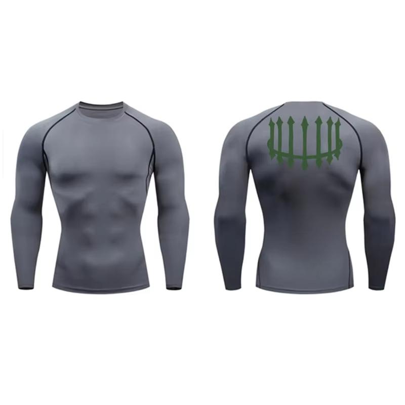 Graphic Print Men's Compression Shirt Quick Dry | Gym Workout Running Fitness Baselayer Top RL000483