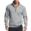 New Autumn and Winter Men's Casual Pullover Sweatshirt Zipper Stand Collar Solid Color Men's Jacket