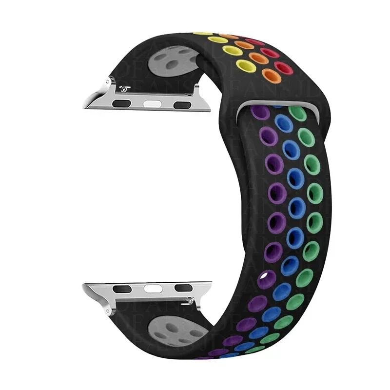 Sport Loop Strap für Apple Watch Band Ultra 2 49 mm 44 mm 40 mm 41 mm 45 mm 42 mm 38 mm Silikonarmband iWatch Serie 9-8-7 6 5 4 SE