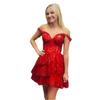 European and American lace cocktail sparkling sequined reunion dress teen off-the-shoulder short prom dress spring and summer new