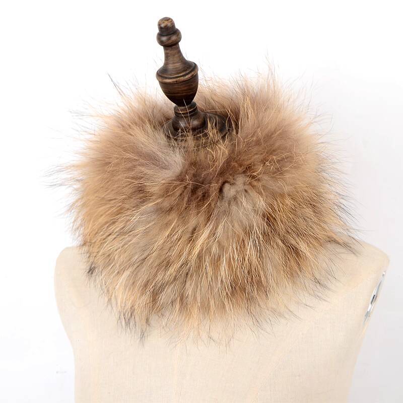 Echter Fuchsfellschal Handgestrickter Pelz-Nackenschal Winter Elastisches Stirnband Pelzschal Plüsch Warm Dicke Nackenwärmer