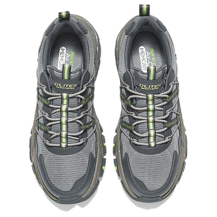 Skechers DLites Hiker Comfortable Versatile Durable Low Top Casual Shoes Men Sneakers Gray Brown 237421-GYMT