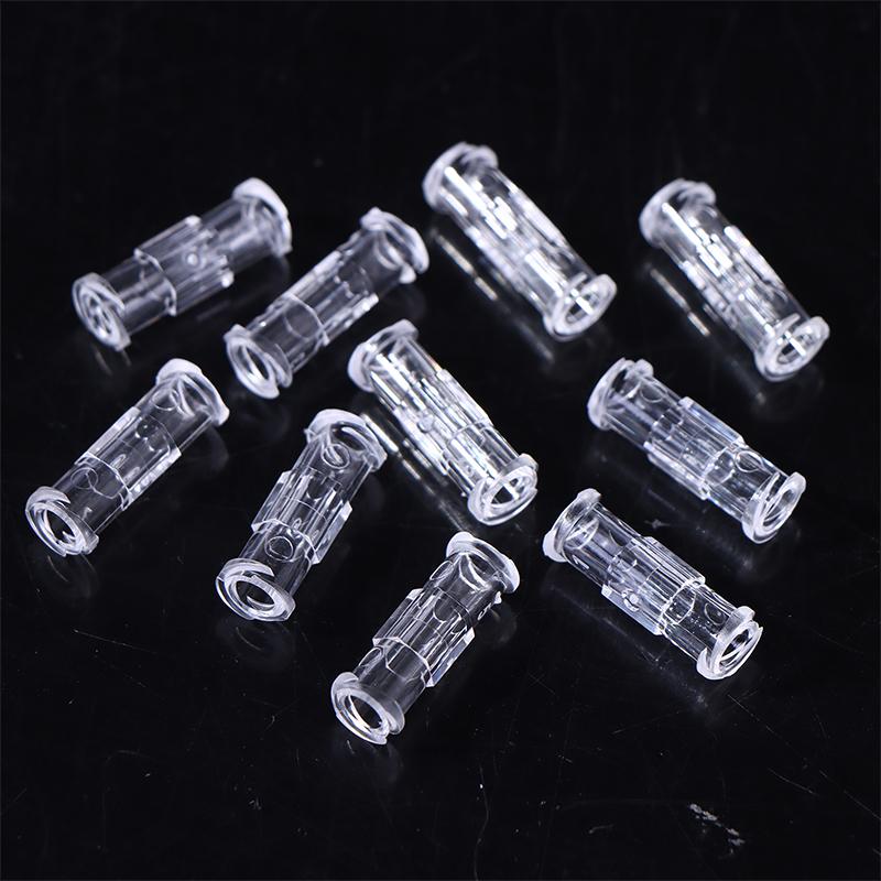 10Pcs Leak Proof Double Helix Medical Sterile Luer Lock Adapter Transparent Plastic Syringe Connector For Veterinary Medical