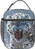 Coole Schneeleopard Isolierte Brotdose für Damen Herren Panther Lunchtasche für Reisen oder Angeln Polyester Wildtierliebhaber Brotdose