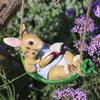 DAZHEN CERAMICS Swinging Rabbit Garden Ornament