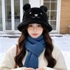 Women S Plush Star Bucket Hat Cute Warm Sun Protection For Autumn Winter