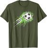Grunge Soccer Ball Splash Graphic Tee Breathable Cotton Short Sleeve Tshirt For Boys And Unisex