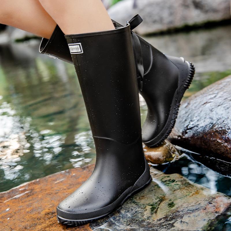 New-style Adult Rain Boots with Soft Soles: Stylish High-cylinder Waterproof Adult Rubber Shoes, Outdoor Water Boots
