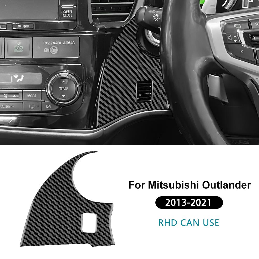For Mitsubishi Outlander 2017 2018    Real Soft Carbon Fiber Sticker LHD RHD Central Air Outlet Frame Panel Trim