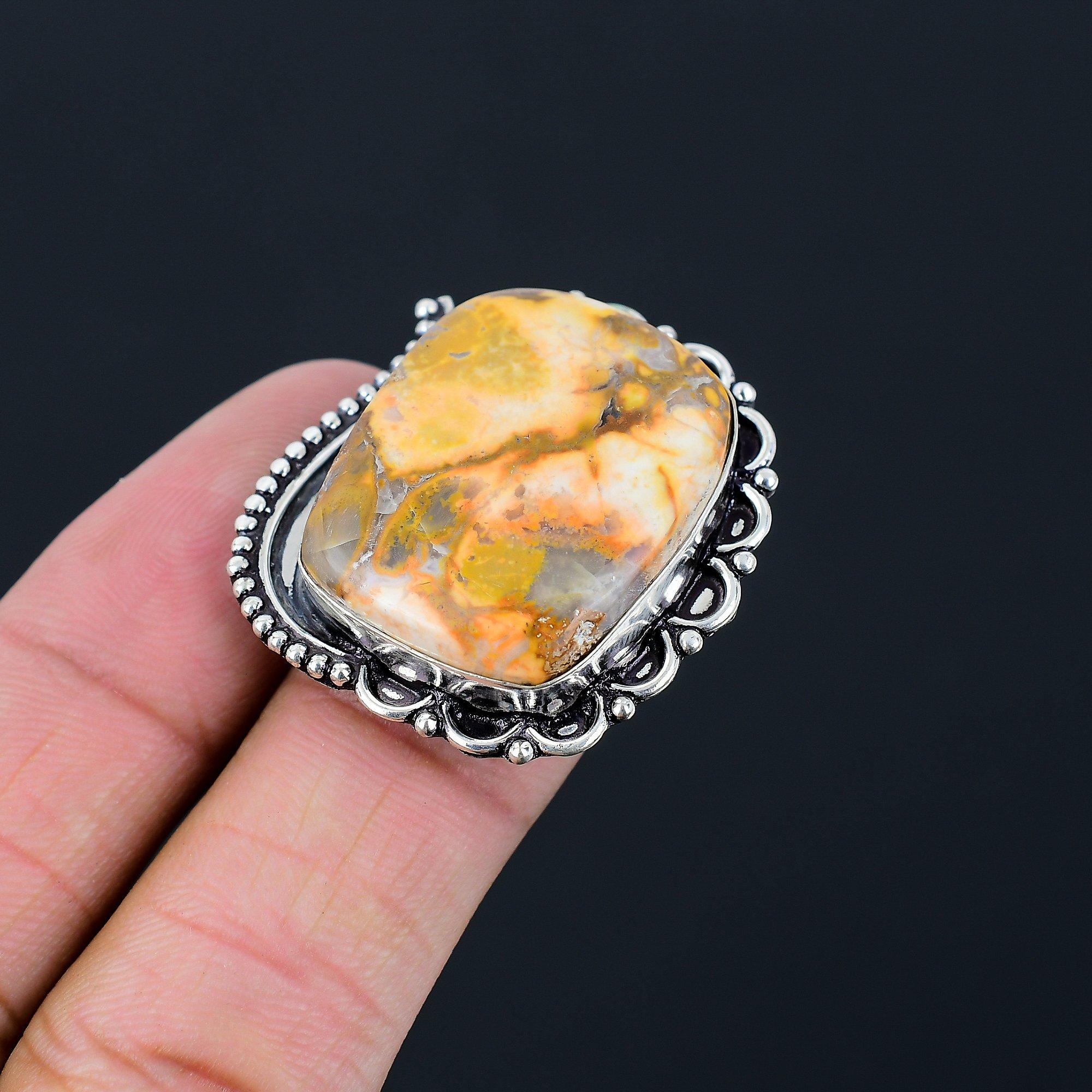 Mothers day Deal Cobra Jasper Stone Boho Ring Jewelry 925 Sterling Silver US 6.5 6.5