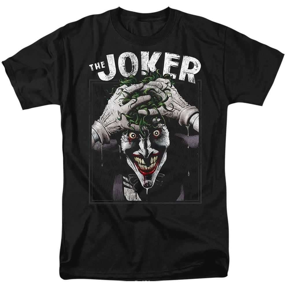DC Comics - Batman - Crazed Joker - Unisex Short Sleeve Children s T-shirt - Black 110