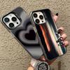 Case For Samsung Galaxy S24 Plus S21 FE S22 S23 Ultra A15 A35 A55 A52 A53 A54 A14 A05 A05S Gradient Black Heart Plating Cover