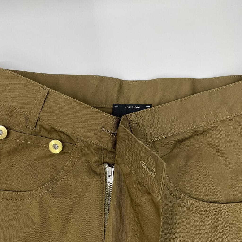 Conte 25Stainless Steel 8514-144-0030 Khaki Cotton X Linen Wrap Chino Tapered Wide Pants Bottoms 38 khakiUsed