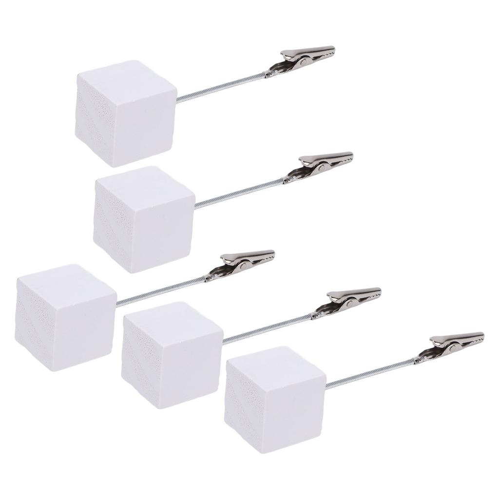 10Pcs Table Number Card Holder Wooden Block Crocodile Clip Photo Holder with for Memos Reminders White