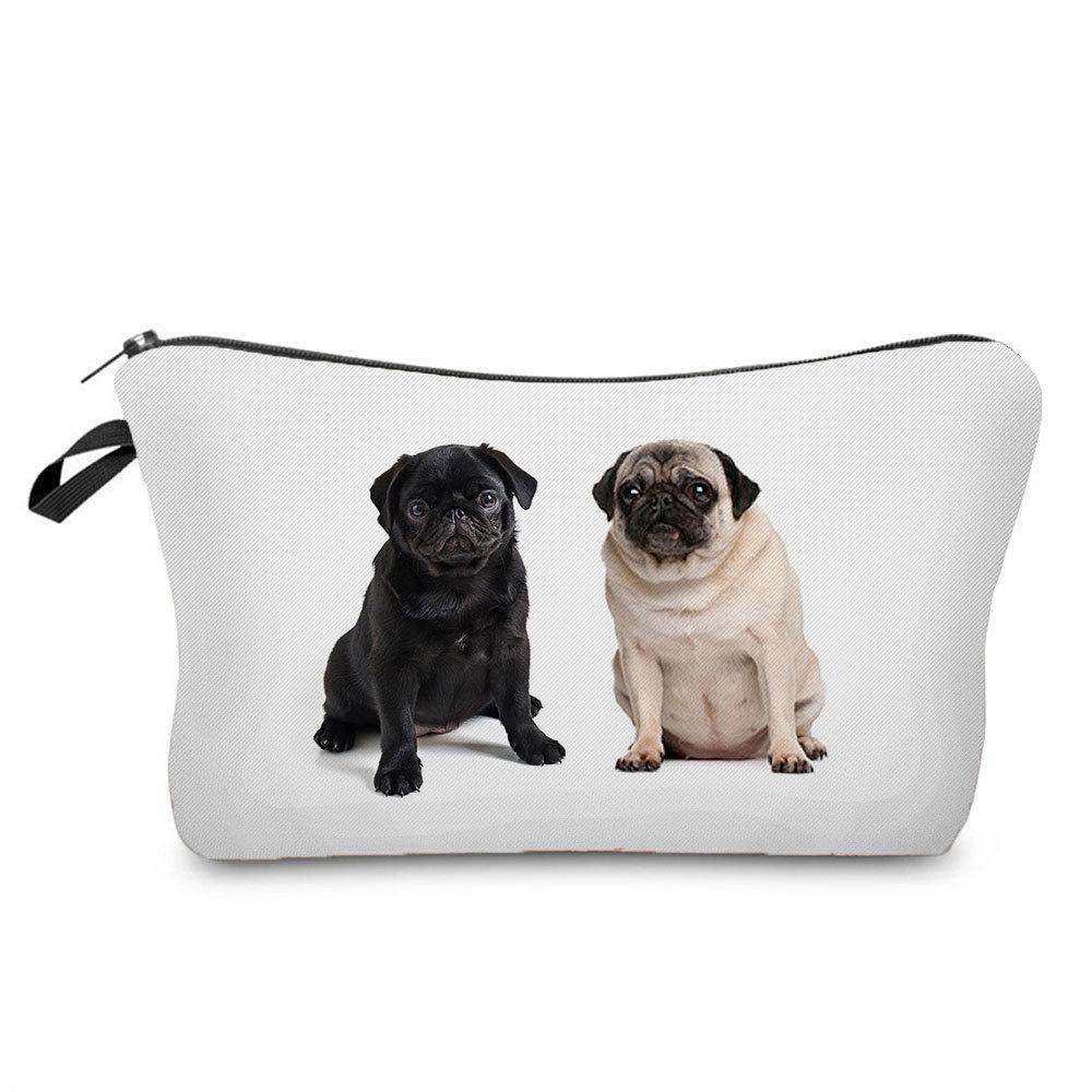 Women Dog Print Cosmetic Bag Toiletries Organize Travel Storage Case 6698 KTB