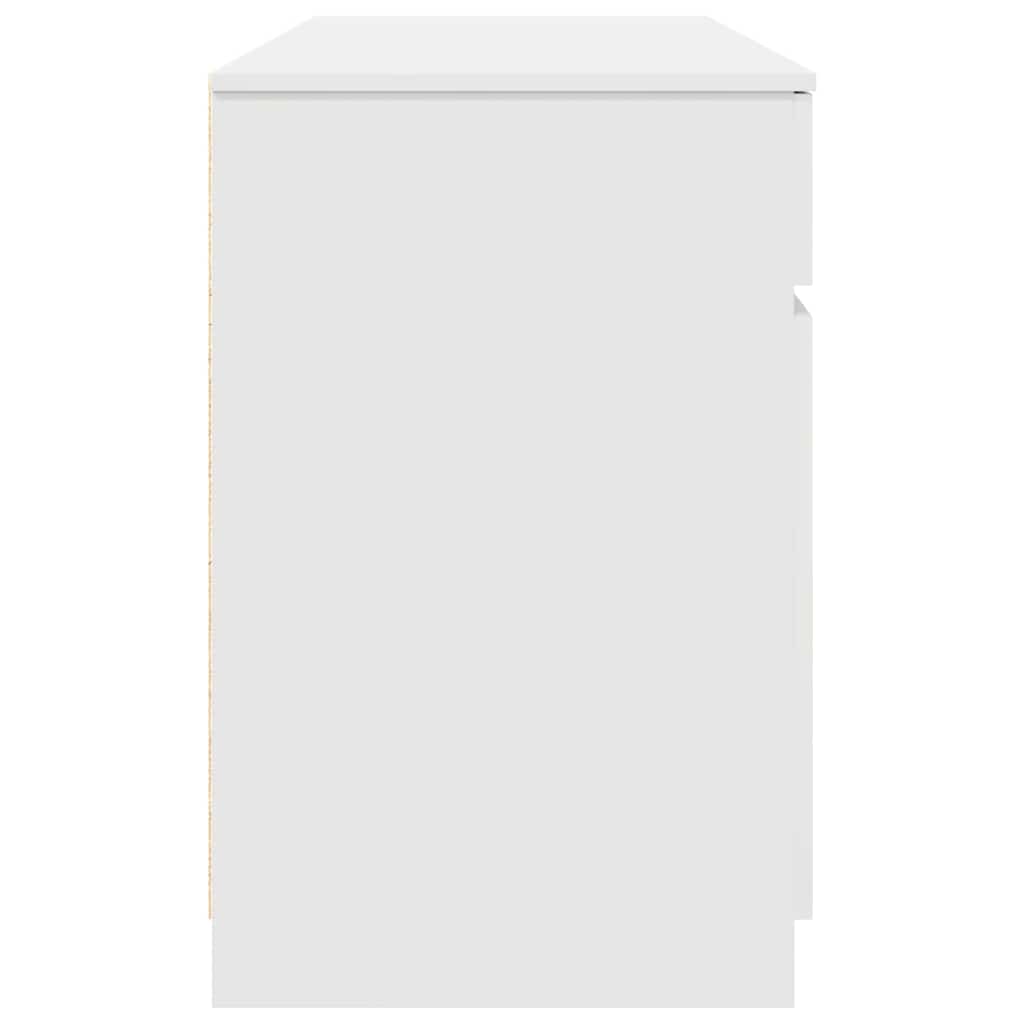 Scrivania Bianca con Cassetti 140 x 49 x 76 cm Truciolato