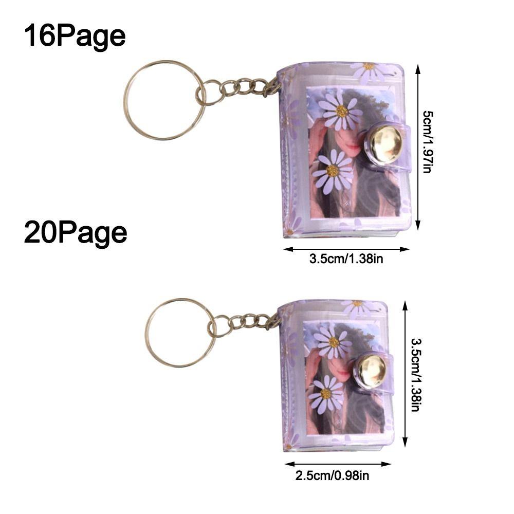 PVC Mini Photo Album Little Daisy Backpack Keyring New Name Card Book