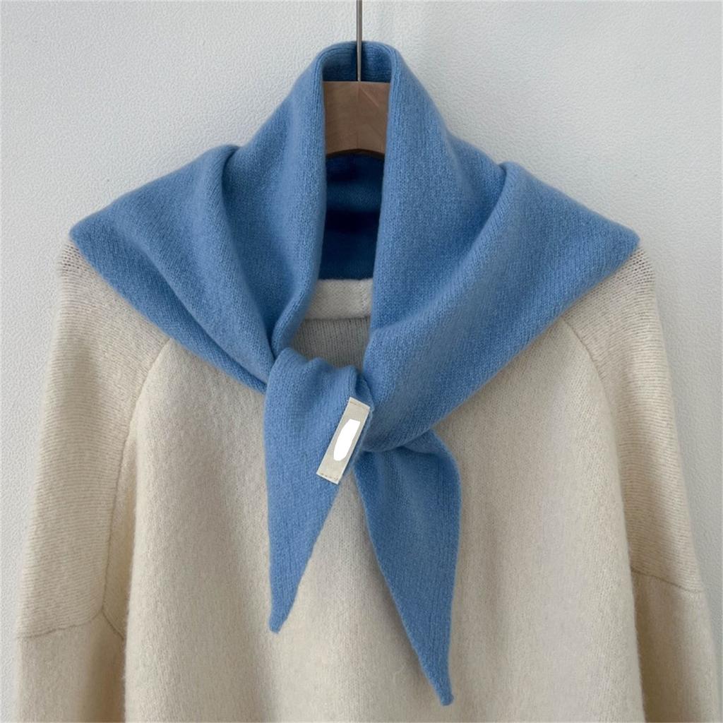 Knitted Triangular Scarf For Women,Shawl Head Scarf, Lightweight Soft Warm Neck Warmer For Women