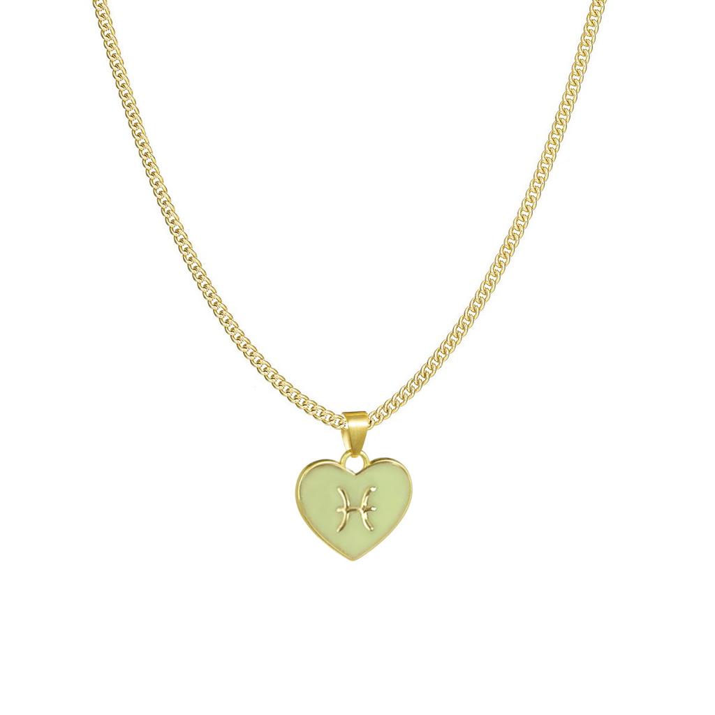 Contemporary Zodiac Heart Necklace With Layered Chain Perfect For Fashionable Women