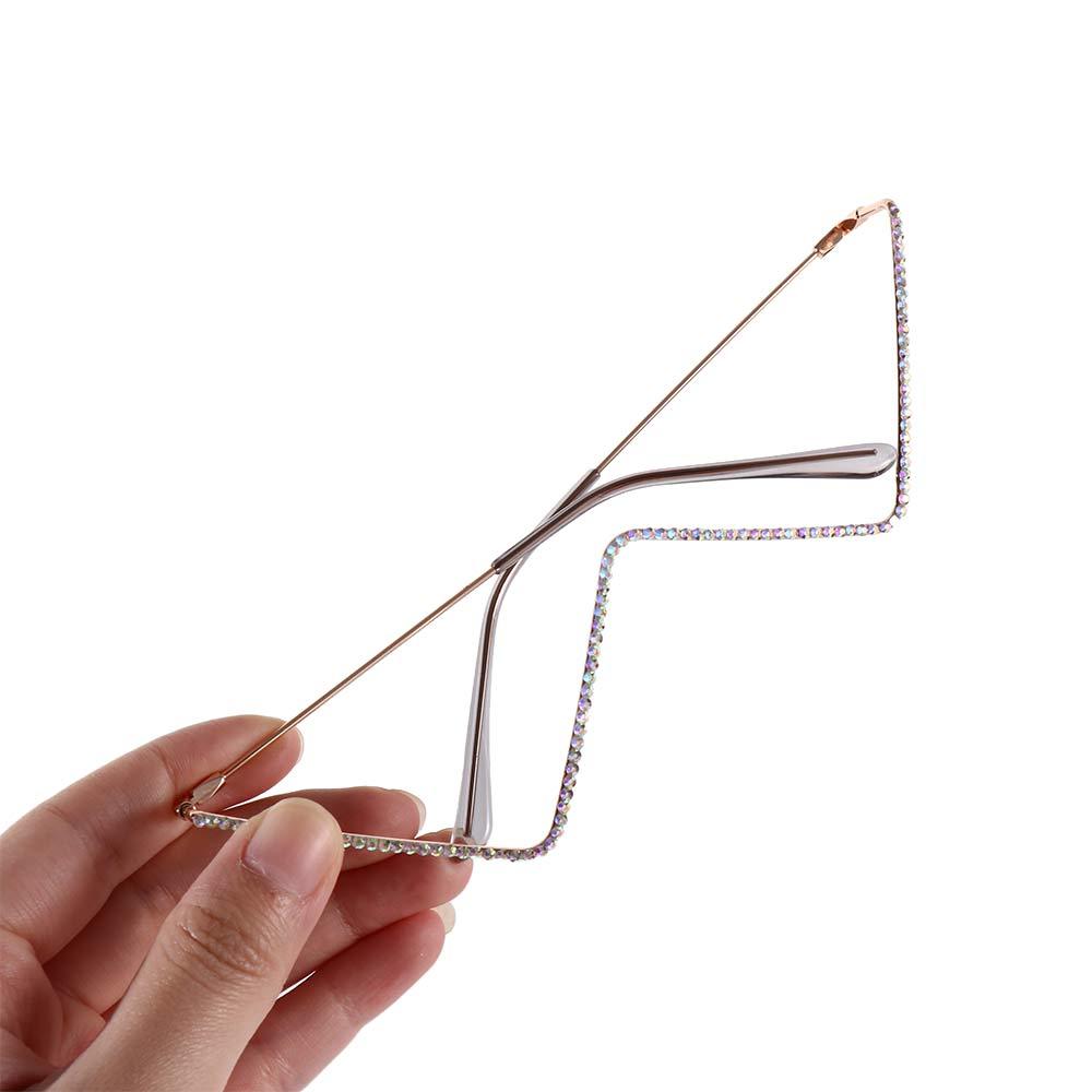 Women Metal Rhinestone Rhinestones Glasses Frame Triangle Glasses Frame Fake Glasses Glasses Frame