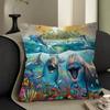 Ocean World Shark Area Pillow Covers Cartoon Sofa Decorative Home Double-Sided Printing Short Plush Cute Cushion Cover