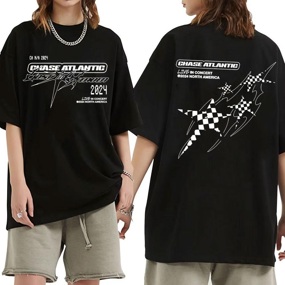 

Chase Atlantic Lost In Concert Tour T-Shirt Men Women Casual Cotton Vintage T-shirts Alternative R&B Rock T Shirts Streetwear XXXXXL чорний