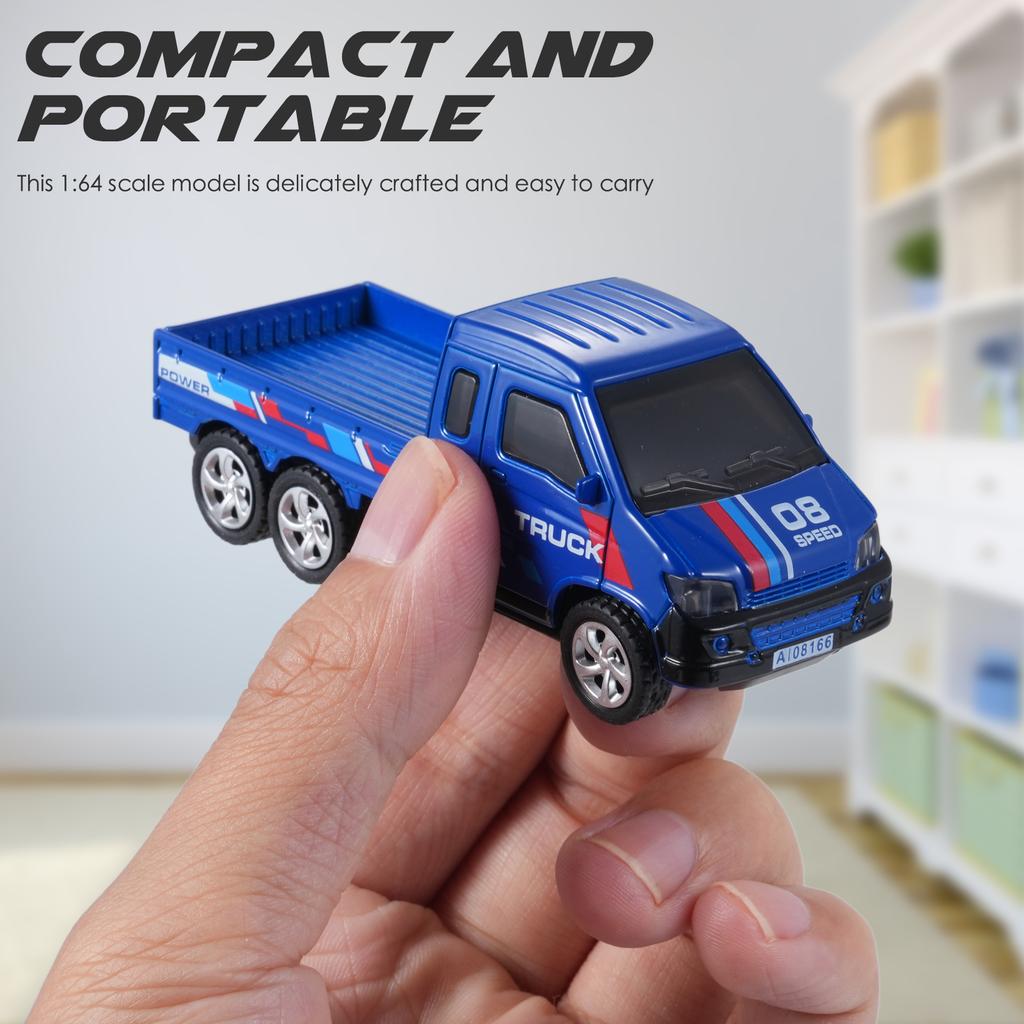 Mini Remote Control Truck, 2.4Ghz Alloy Electric Vehicle with Lights, App Controlled Toy for Boys Ki