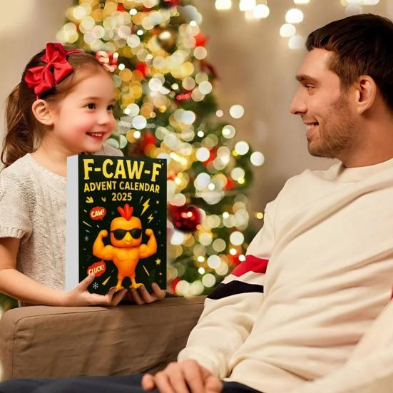 2025 Christmas Advent Calendar with Mini Chicken Ornaments 24-Day Countdown Box for Family Fun And Festive Atmosphere