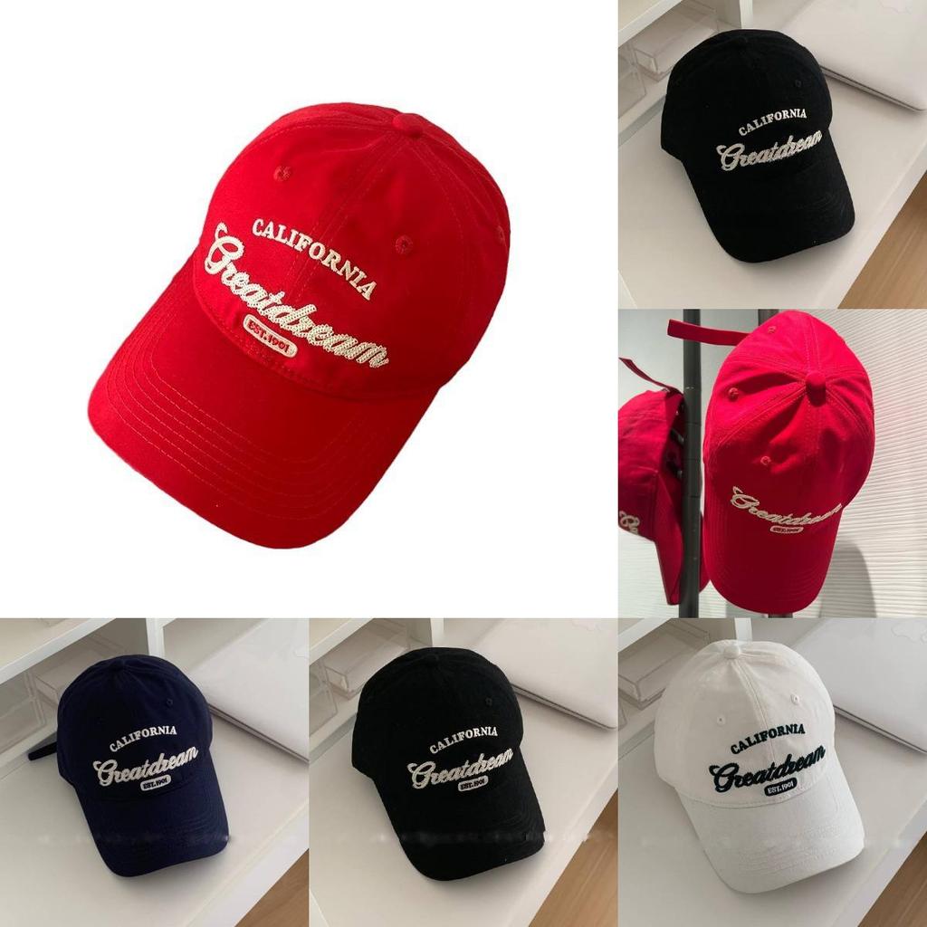 Baseball Cap With Embroidered Letters And Wide Brim For Summer Casual Wear