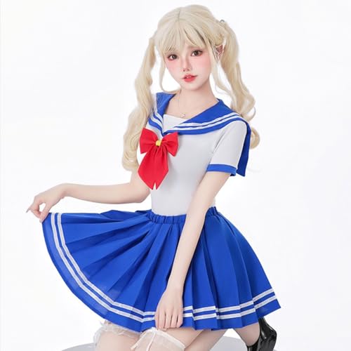 Milky Time Uniforme de marin Sailor Moon pour femmes, Cosplay d'Halloween (Taille L)