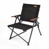 Outdoor Chair with Wooden Armrests Portable Folding Foldable for Campers,