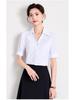 Women's White Short Sleeve Professional Shirt for Summer Interviews and Formal Wear