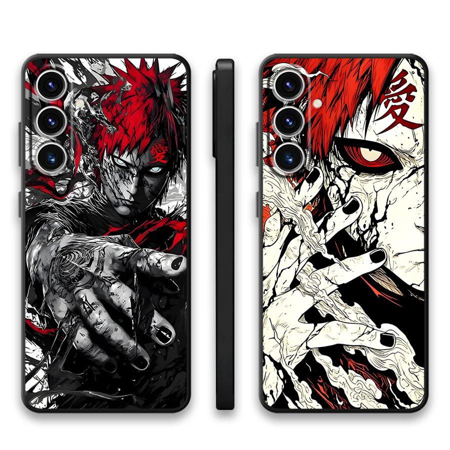 Anime Cool Gaara Case for Samsung Galaxy A35 A22 A52 A36 A32 A41 A25 A71 A26 A72 A23 A53 A51 A73 A24 A55 Black Soft Phone Cover