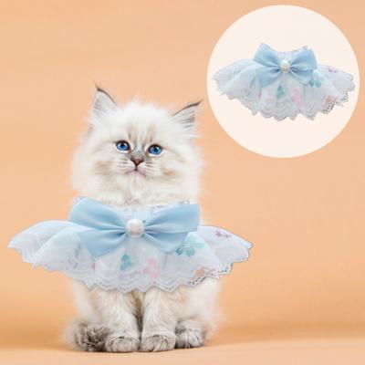 Cat Bib Soft Touch Lovely Bandana Adjustable Bow Collar Bib Lace Neck